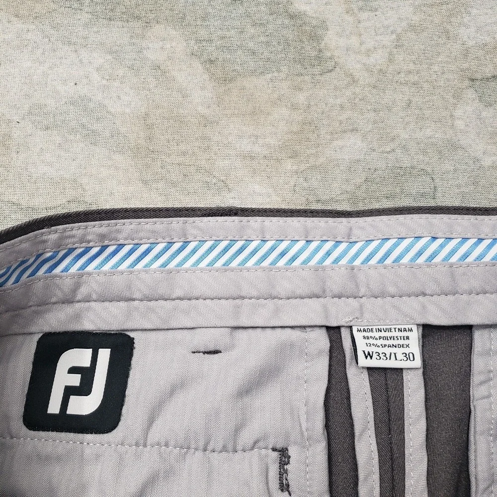FJ Footjoy Pants Mens 33x30 Gray Pockets Straight Leg Golf Outdoors Sport